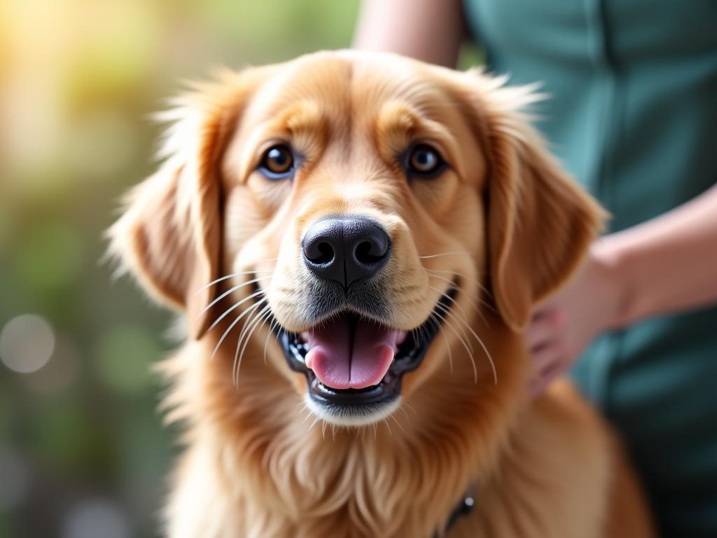 Cane felice dopo una sessione di toelettatura e benessere animale a Firenze
